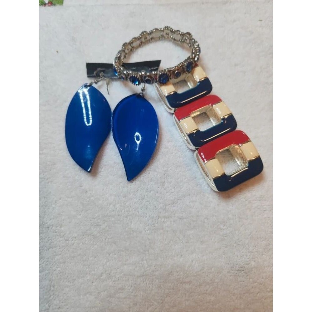 Red White Blue Bracelets Earrings